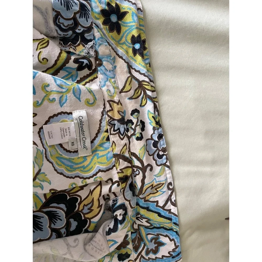 Coldwater Creek White Paisley Print Long Sleeve Jean Jacket - Picture 13 of 13